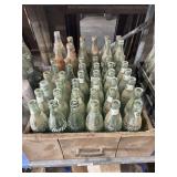 LARGE COLLECTION OF GLASS SODA BOTTLES - MANY 1950