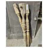 SET OF FOUR (4) OLD TABLE LEGS - 28.25" TALL