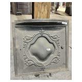 PAIR OF HEAVY CAST IRON SUMMER COVERS, WITH REMOVABLE CENTER SHIELDS