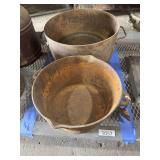 TWO (2) ANTIQUE CAST IRON POTS