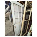 LOT OF WOODEN DOORS WITH GLASS - 7 TOTAL DOORS