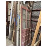 LOT OF WOODEN DOORS WITH GLASS - 6 TOTAL DOORS