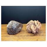 LR…Rock specimens, two large pieces to include a rose rock, see pictures for details.