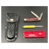Vintage Pocket Knives, multi-tool and Leather Sheath