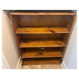 Mudroom… Wooden four shelf bookcase, see pictures for details.