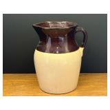 Garage… Two toned stoneware water pitcher, see pictures for details.