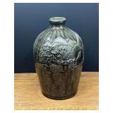 BR2…Southern folk pottery scenic jug decorated with an incised, low-relief rural landscape.. See pictures for details.