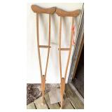 SHED...Set of wooden crutches
