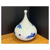 LR...Rosenthal Germany Bjorn Wiinblad Blue Floral Porcelain Covered Jar