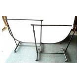 Garage… Light duty rolling clothes racks, set of two, see pictures for details.