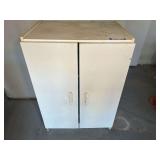 Garage… Two door storage cabinet with assorted content of miscellaneous hand tools, and more. See pictures for details.
