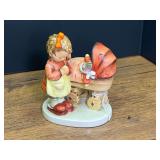 LR...W. Goebel Germany Ceramic Girl Praying by Baby Carriage Figurine