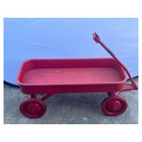 Garage… Vintage metal red wagon, see pictures for details.