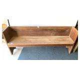 Garage… 6 foot primitive church pew bench, see pictures for details.