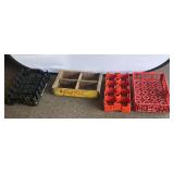 Garage… Utilitarian crates/drink crates. Also includes a vintage/antique wooden divided Coca-Cola crate. See pictures for details.