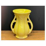LR…Vintage McCoy Pottery double-handled yellow vase. See pictures for details.