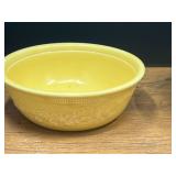 Kit...Set of 2 Oven Serve Yellow Ceramic Bowls with Embossed Floral and Reeded Rim