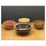 Kit...Collection of Four USA Marked Ceramic Mixing Bowls in Assorted Glazes