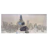 LR...Assorted Clear and Colored Glassware and Crystal Figurines