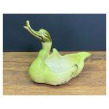 LR...Hull Pottery Green Glazed Swan Planter