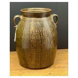 Kit...Alley Wet Signed Salt Glaze Pottery Crock with Dual Handles