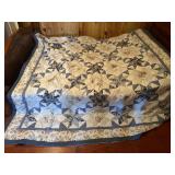 Bath…Nice custom quilt/bedspread, see pictures for details.
