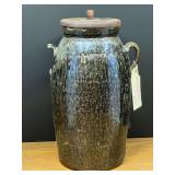 Kit...Benjamin Beckham Crawford County Pottery Jug with Wooden Lid