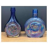 Bath…Vintage commemorative glass decanter bottles, set of two, produced by Wheaton Industries during the 1970s as part of their collectible historical and space-themed series.