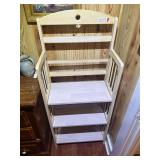 BR2… Adjustable wooden shelving unit with folding sides. See pictures for details.