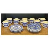 Garage… Staffordshire and Homer Laughlin bread plates and bowls in the classic Blue Willow design. Also includes stackable cups produced in the United States by Royal China USA and Scio Pottery. App