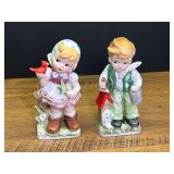 LR...Pair of Porcelain Children Figurines - Made in Korea