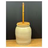 Kit...Stoneware Butter Churn with Wooden Lid and Dasher