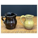 LR…Vintage artisan creamer pitchers, two pieces, see pictures for details.