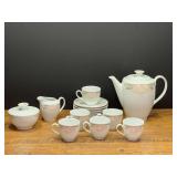 LR… Demitasse coffee set with coffee pot, cups, saucers, and sugar and creamer. See pictures for details.