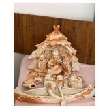 Bath…Vintage ceramic Native American nativity set with assorted figurines, see pictures for details.
