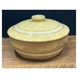 Kit...Made in USA Oven Ware Yellow Glazed Ceramic Casserole Dish with Lid Size 8