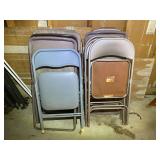 Garage… Folding metal chairs, 11 pieces, see pictures for details.
