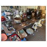 Garage… Folding 8 foot table, items shown in photos are sold in separate lots, please see special pick up instructions.