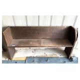Garage… 5 foot primitive church pew bench, see pictures or details.