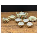 Kit...Ceramic Miniature Tea Set with Hand-Painted Floral Motifs