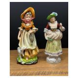 Bath…Glossy, Pacific Japan hand-painted glazed porcelain or ceramic figurine with a molded green and tan base. also includes a vintage figurine made in occupied Japan. See pictures for details.