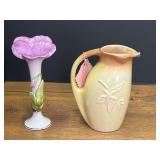 LR...Set of Two Ceramic Vases with Floral Motifs