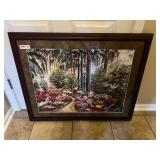 Bath…Framed and matted floral landscape and lush woodland art, see pictures for details.