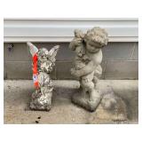 BACK PORCH...SET OF TWO CONCRETE STATUE.HAS SOME CRACKING