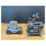 Garage…Vintage "Queen" miniature cast iron stove, which originally served as a children