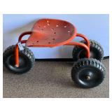 Garage…Heavy-duty rolling garden scooter work seat