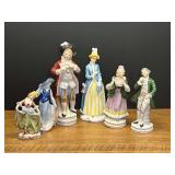 LR… Lovely vintage figurines, six pieces total, some were made in occupied Japan. See pictures for details.