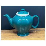Kit...Teal Glazed Ceramic Teapot with Contrast Lid