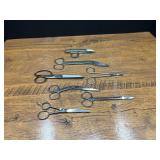 Bath…Vintage scissors/medical scissors, approximately seven pair, see pictures for details.