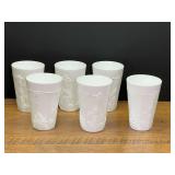 LR… Vintage milk glass Harvest Grape tumblers, instead of six, believed to be Indiana glass, see pictures for details.